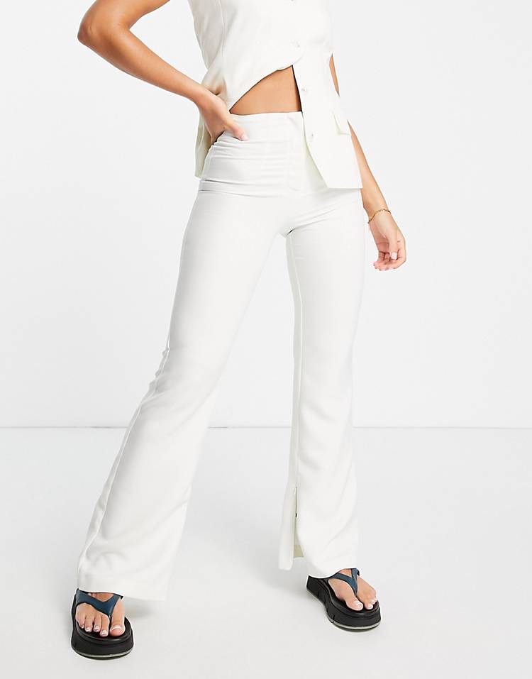 Topshop flare pants in ivory